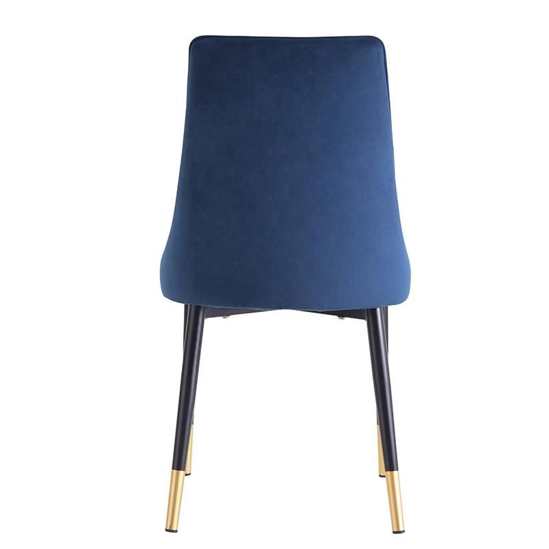 Wholesale Nordic Velvet Modern Dining Chair Metal Leg Golden Dining Chair