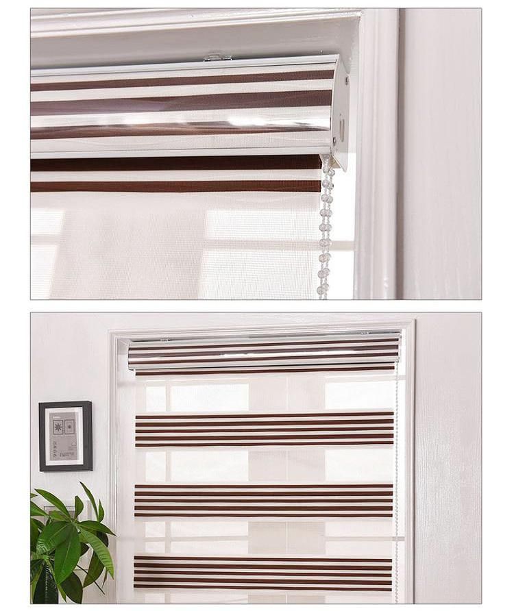 Soft Yarn Curtain Zebra Double Roller Blinds Bedroom Bathroom