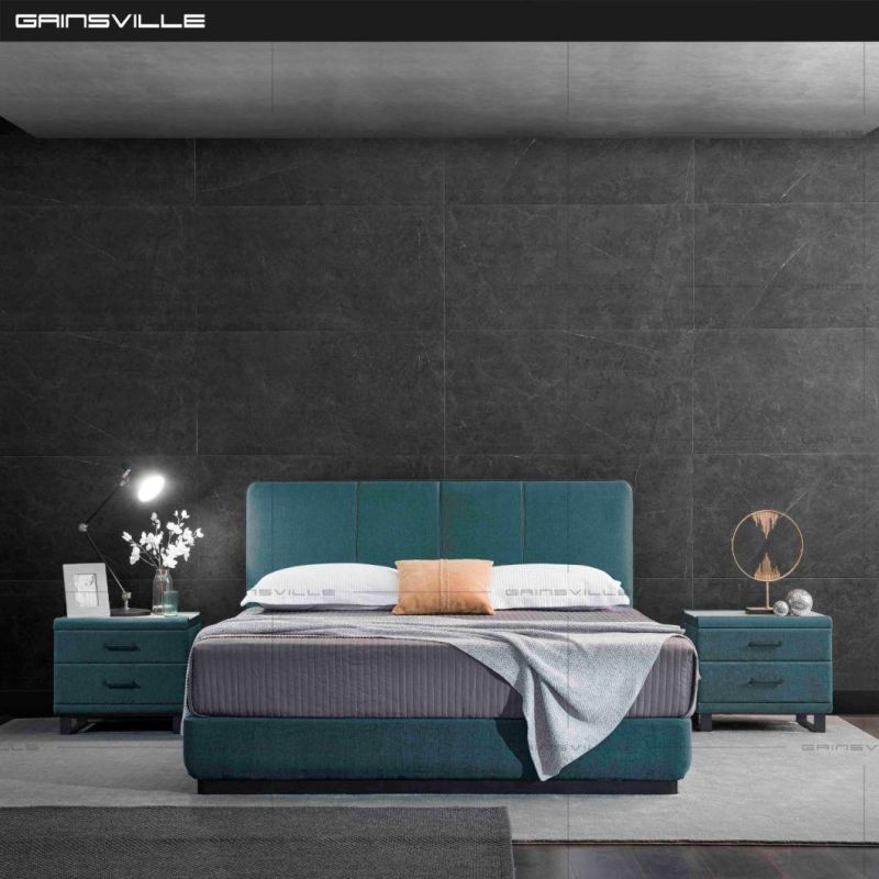 Latest Popular Vertical Tufted Beds Set Appartment/Home Bedroom Furniture Modern Leather Bed