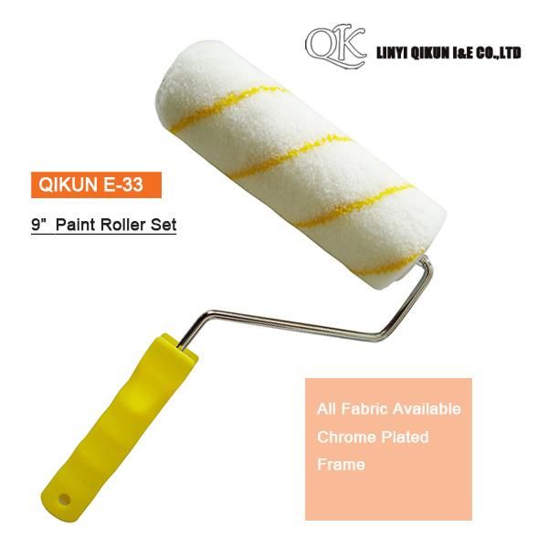 E-32 Hardware Decorate Paint Hand Tools Fabric Cloth 4" Paint Roller with Long Frame Handle