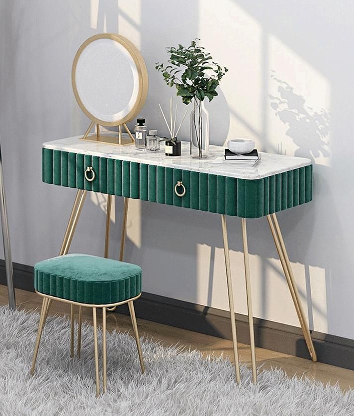 Design Bedroom Small Makeup Table Modern Simple Multifuntion Vanity MDF Drawer Dresser with Mirror Storage Dresser