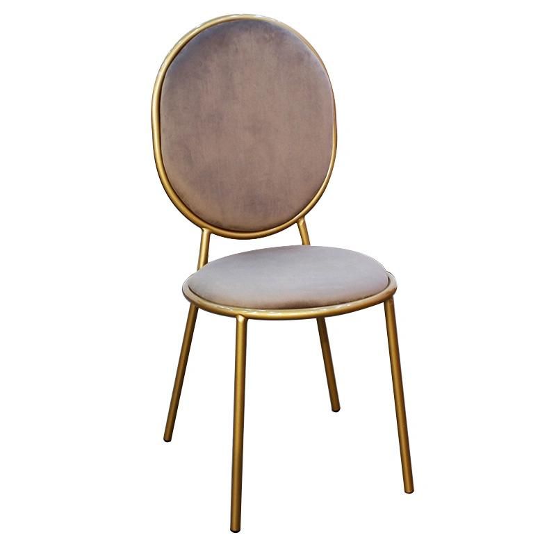 Modern Style Home Chair Furniture Nordic Restaurant High Back Golden Plated Leg Velvet Dining Chair