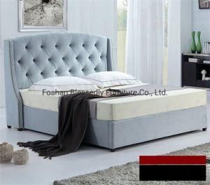 King Bed Romantic Fabric Bed American Style Bedroom High Back Bed