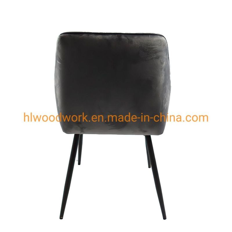 Restaurant Furniture Round Back Design Wooden Leg Coffee Shop Upholstery Chair Dressing Velvet Chair Dining Room Furniture Luxury Metal Legs Upholstered Chair