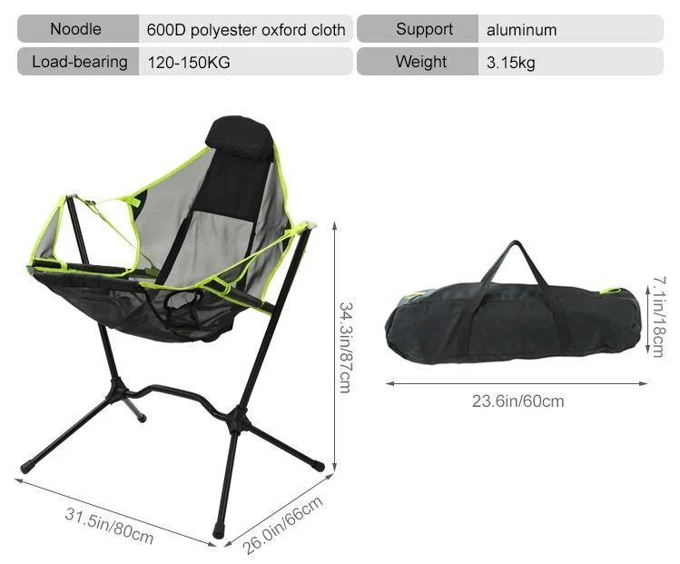 New Design High Quality Light Camping Folding Rocking Chair