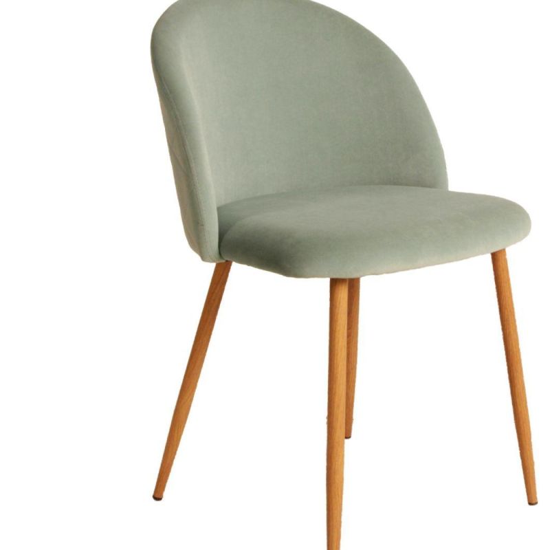 Wholesale Velvet Dining Room Chair Fabric Upholstered Armchair Steel Legs Shop Reading Room Chairs