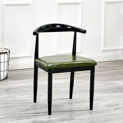 Cheap Home Restaurant Bar Furniture Fabric Seat Dining Chair with Metal Wooden Legs