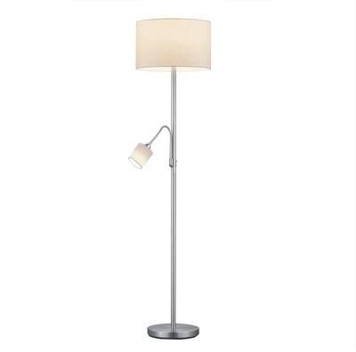 Modern Reading White Fabric Shade Hotel Sofa Floor Lamp