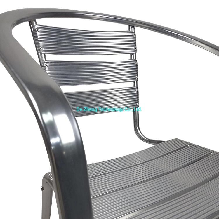 Commercial Outdoor Bistro Restaurant Chair Aluminium Slat Anti-Rusting Bar Chair Furniture