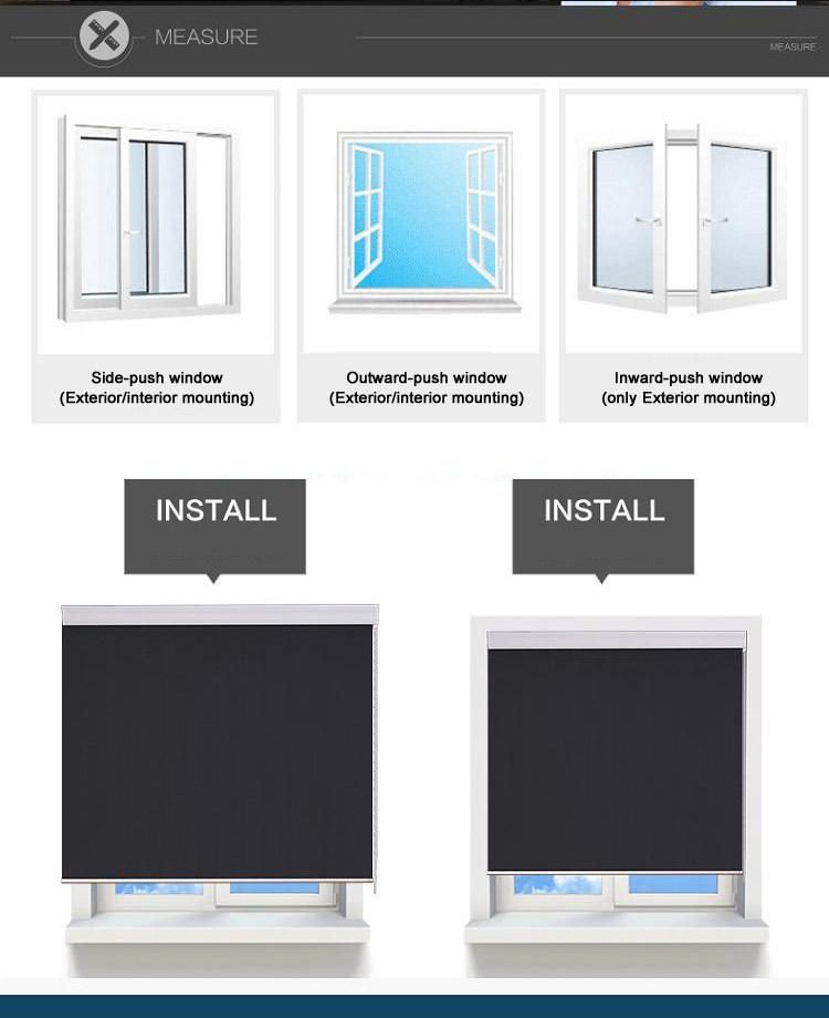 Hot Selling Custom Design Cordless Spring Roller Blinds with Anti-UV