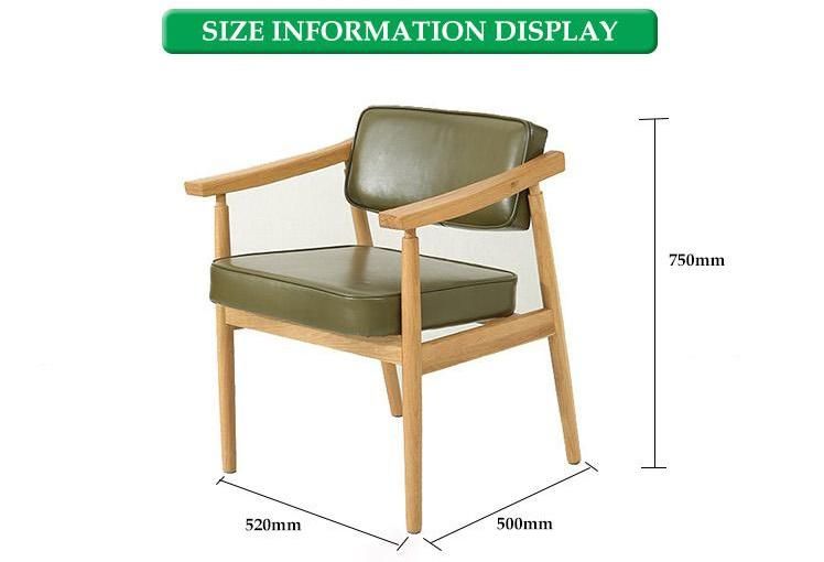 Furniture Modern Furniture Chair Home Furniture Wooden Furniture Contemporary Green Faux PU Leather Wooden Seat Restaurant Dining Room Chair Set with Handle