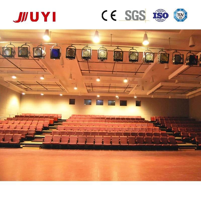 Grandstand Telescopic Expand Bleacher Modern Factory Price Indoor Theater Bleacher Seating with Backs Fabric Seat with Wooden Shell Jy-780