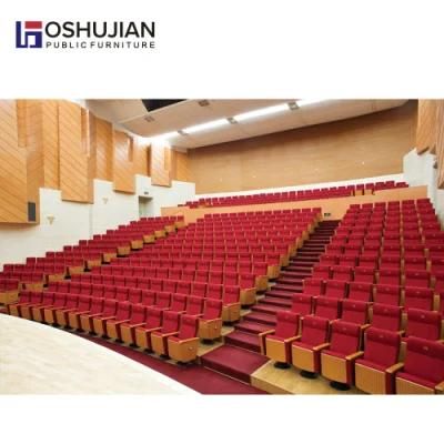 Commercial Public Seating Supplier Wood Fabric Folding Church Auditorium Chair