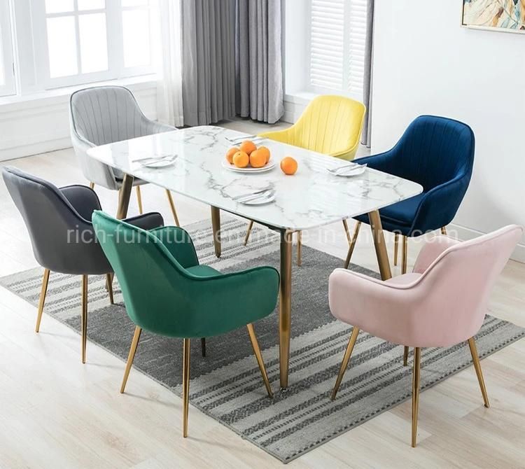 Modern Home Furniture Dining Chair Velvet Fabric Cafe Chair