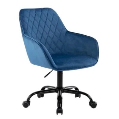 Velvet Fabric Swivel Task Chair for Home Office Ergonomic Comfortable Chair