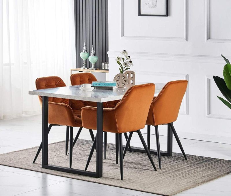 Dining Room Furniture Nordic Restaurant Modern Upholstery Arm Fabric Velvet Dining Chairs