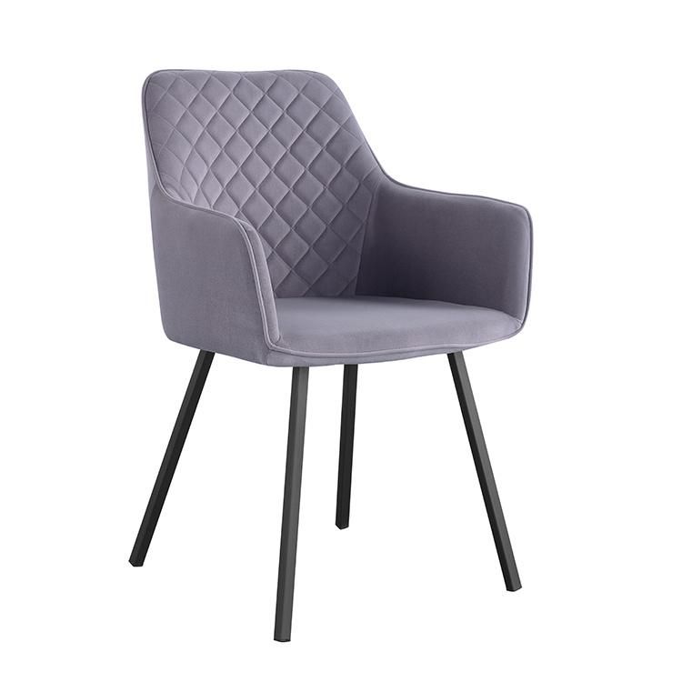 Unique Dining Chair with Laser Cutting Behind Upholstered Navy Blue Velvet Dining Chair for Restaurant