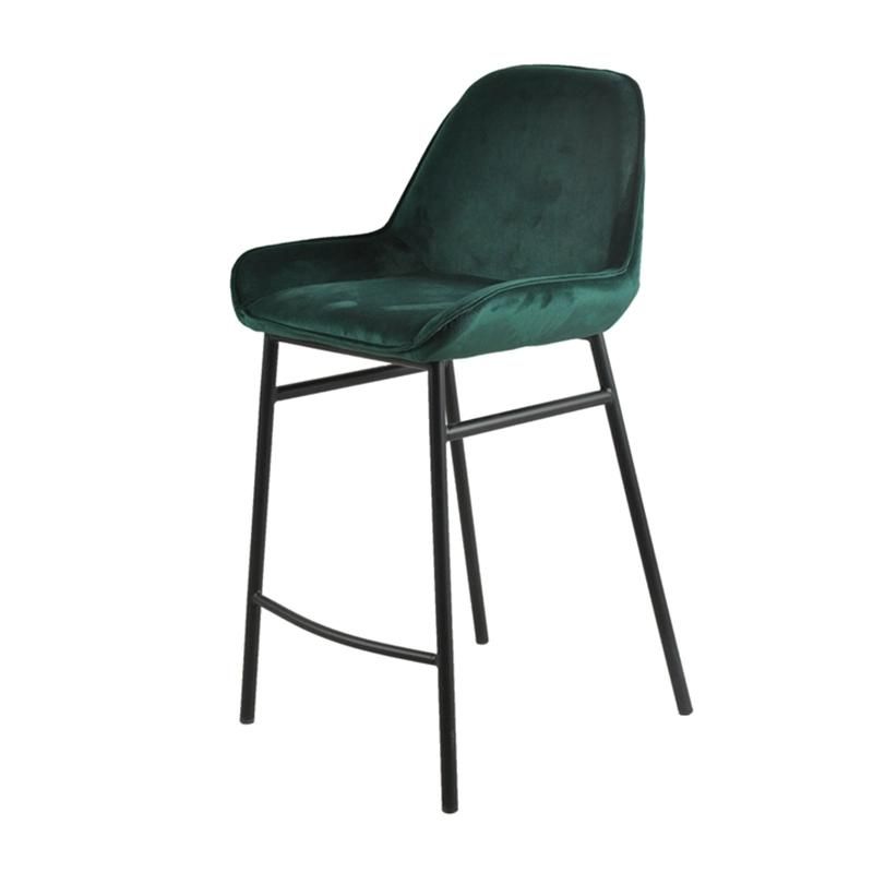 Popular Bar Stool with High Legs Velvet Fabric Bar Stool