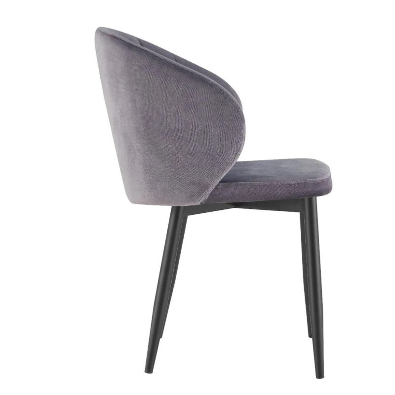 Free Sample Big Gray Malaysia Armrst Light Beige Chromed Leg Fabric Dining Chair with Fabric Ca117 Chaise Lounge Chair Dining