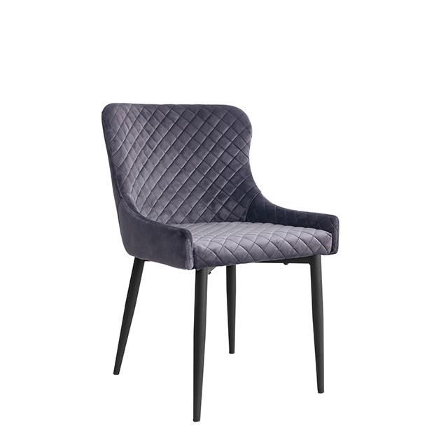 Fabric Dining Chair with Many Color Fabric High Quality Velvet Nordic Dining Chair Modern Fabric Metal Leg High Back