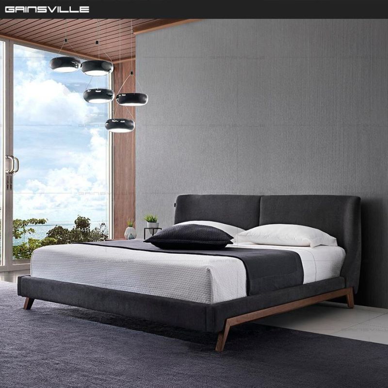 Modern Home Furniture Fabric Bed Simple Design Wooden Wall Bed for Project Furniture