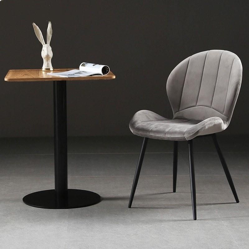 Simple Fashion Upholstery Velvet Dining Chairs with Steel Leg