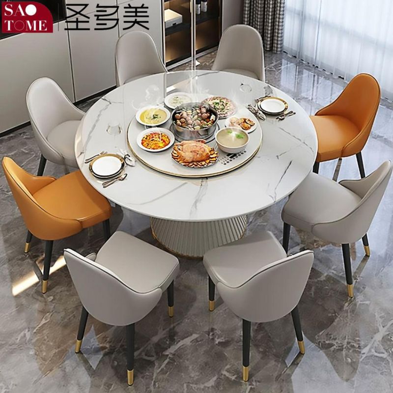 Modern Living Room Rock Board Furniture Small Waist Round Dining Table