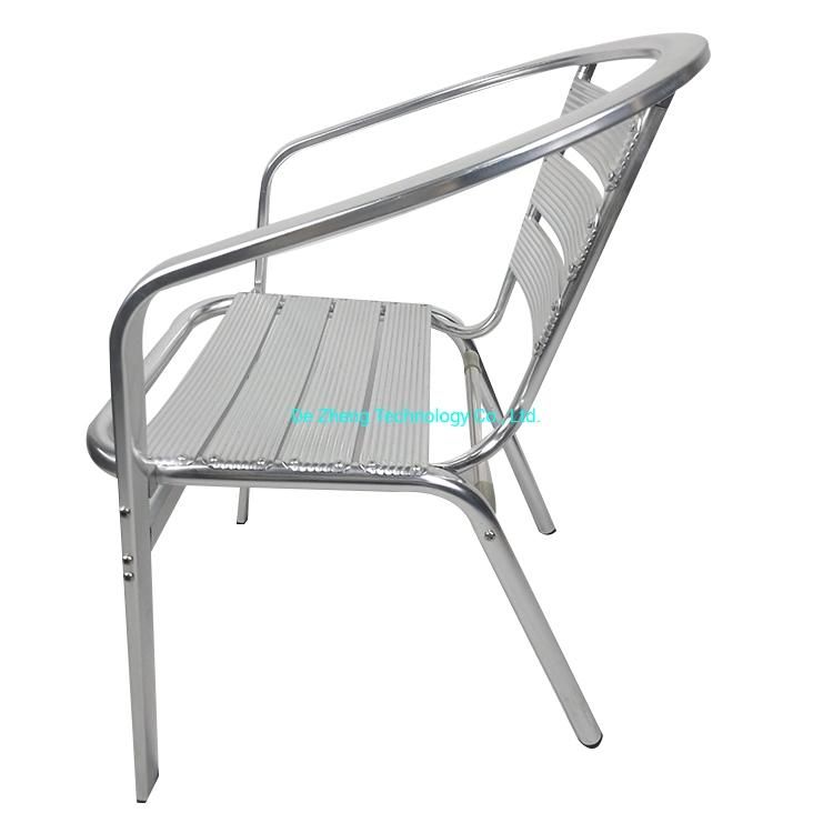 Commercial Outdoor Bistro Restaurant Chair Aluminium Slat Anti-Rusting Bar Chair Furniture