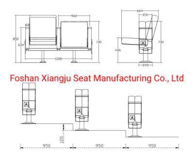 Modern Stype Commercial Furniture Solid Wood Cinema Chairs Folding Auditorium Seats