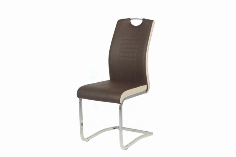 Modern Simple Design Chrome Metal Fabric Dining Chair