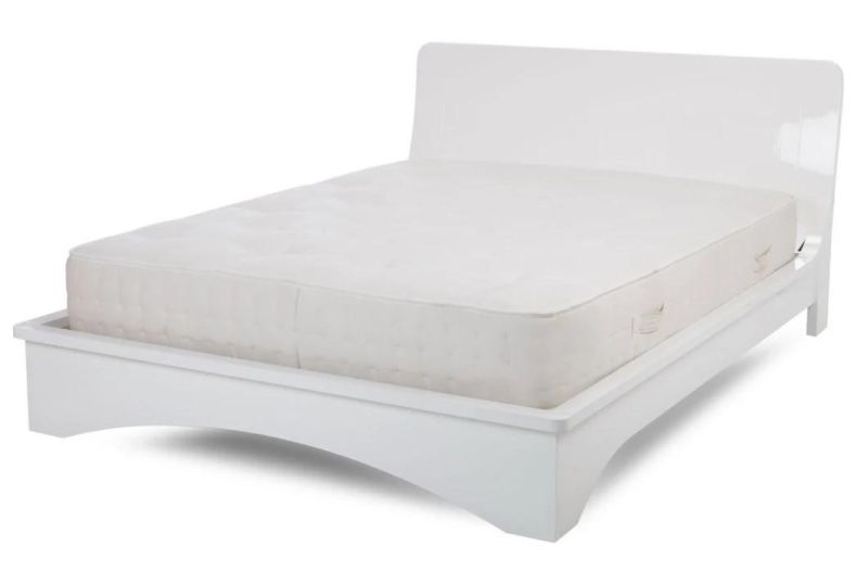 Nova White High Gloss Double Bed Frame