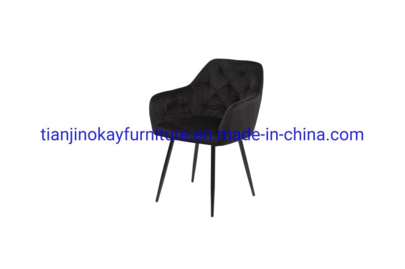 Dining Home Furniture Arm Modern Velvet Modern Dining Room Restaurant Chairs with Metal Frame