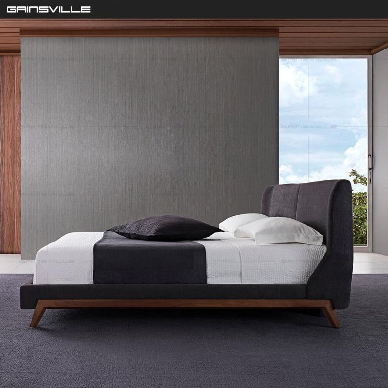 Modern Home Furniture Fabric Bed Simple Design Wooden Wall Bed for Project Furniture