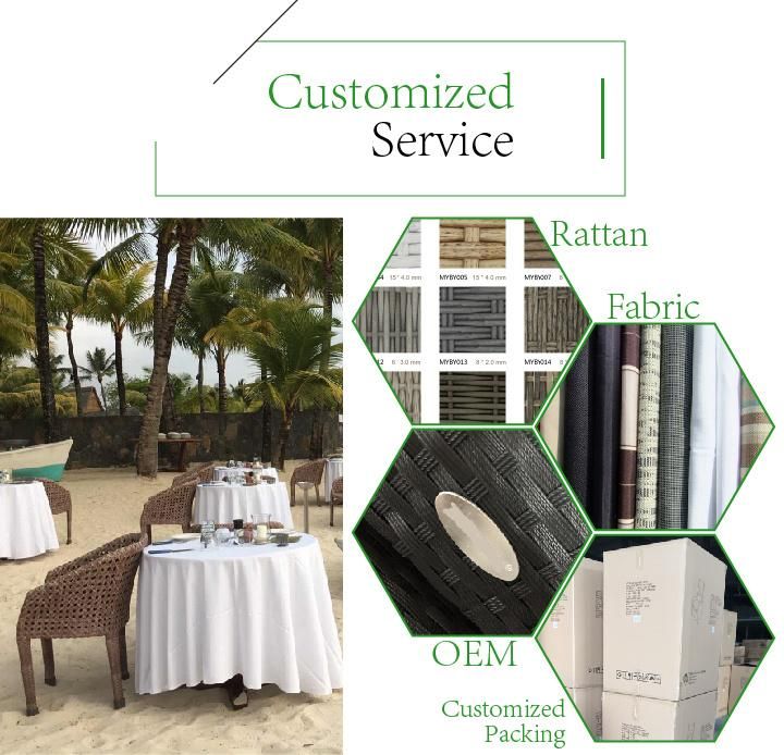 Waterproof Round Rattan Furniture with Cushion