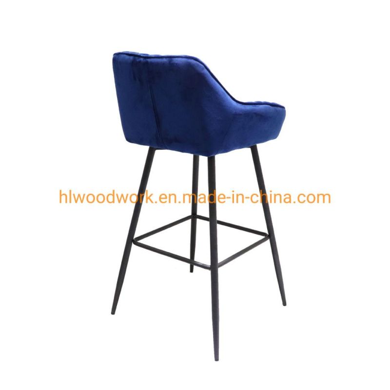 Industrial Honeycomb Modern Fabric Cushion Bar Chair for Home Bar Breakfast Pub Counter Retro Dining Room Sturdy Reception Fabric Bar Chairs Metal Bar Stool