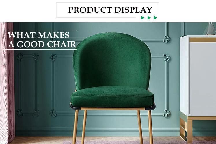 Furniture Modern Furniture Chair Home Furniture Wood Furniture Popular Design Midcentury Modern Leisure Emerald Green Velvet Fabric Upholstered Dining Chair