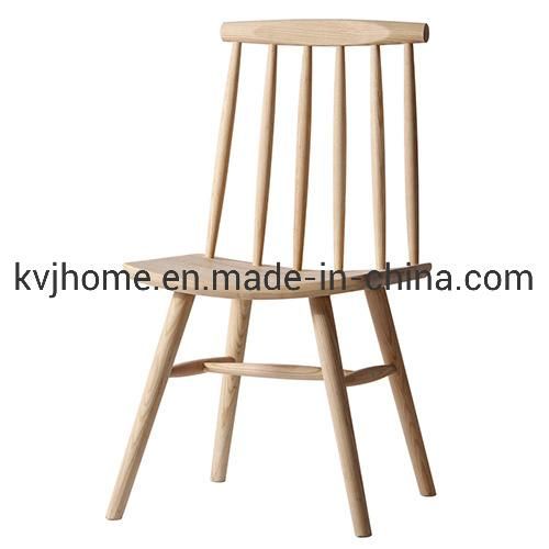 Kvj-9020 Matt Natural Solid Wood Windsor Bent Seat Dining Chair