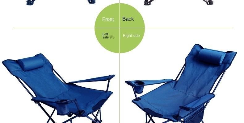 Sitting and Lying Dual-Purpose Folding Chair Outdoor Leisure Folding Recliner Portable Camping Fishing Chair Lunch Chair