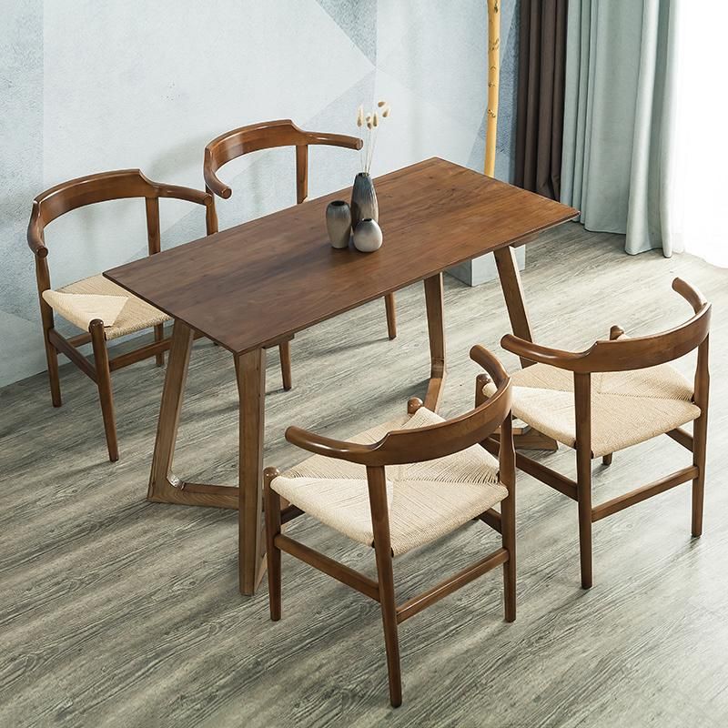 Vintage Furniture Dining Table Antique Stain Table with 4 Chairs