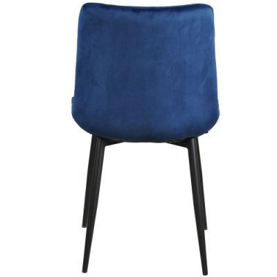 Modern Elegant Modern Black Velvet Dining Chair European Design Contemporary Fabric Upholstery Chairs