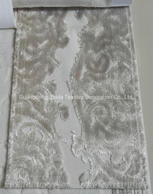 Hotel Textiles Grey Embossed Cut Velvet Velours Upholstery Cushion Almohada Fabric