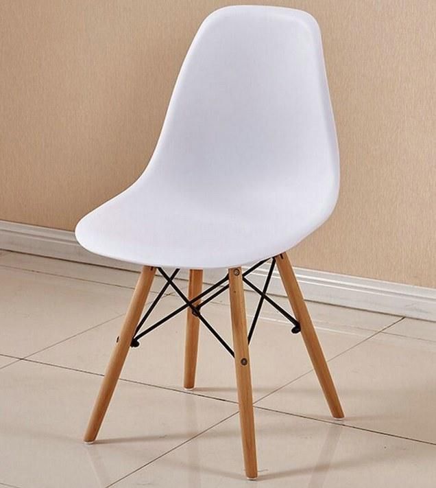 PP Plastic Modern Design Cheap Home Furniture Dining Room Chairs Beech Wood Legs Colorful Fabric Dining Chair