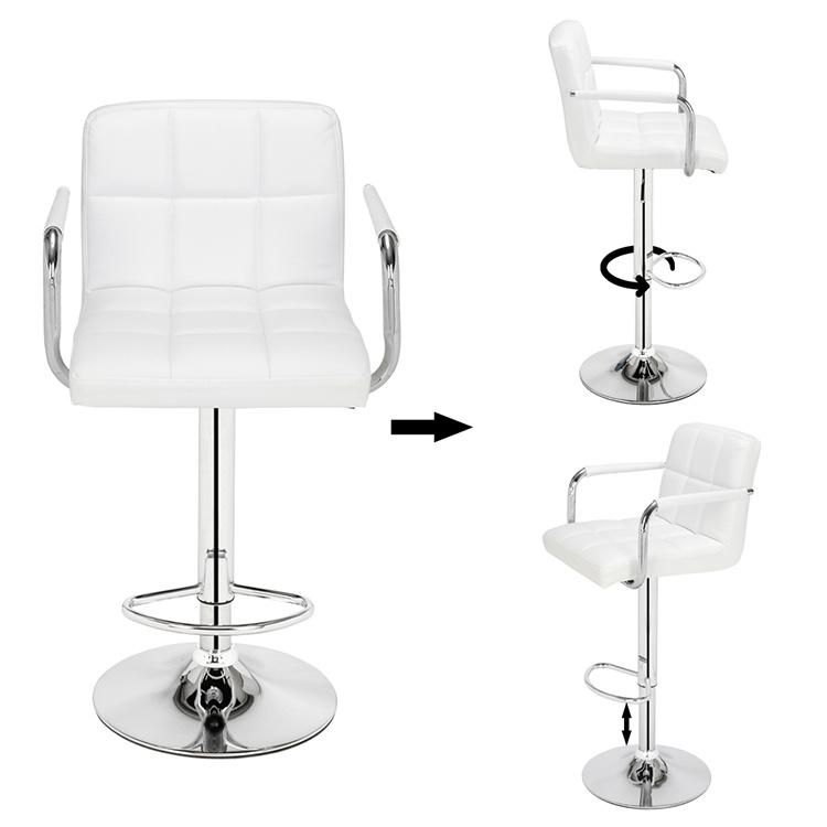 PU Seat High Chair Plastic Modern White Leather Contemporary Bar Stools Made in China