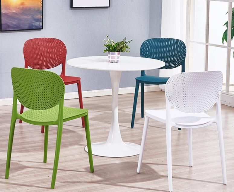 Plastic Chair Chromed Legs Chaises Salle a Manger 6 Restaurant Chair Sets