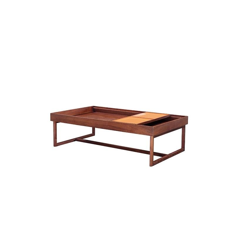 High Quality Modern Wooden Home Furniture Living Room Center Table Metal Leg Square Coffee Table