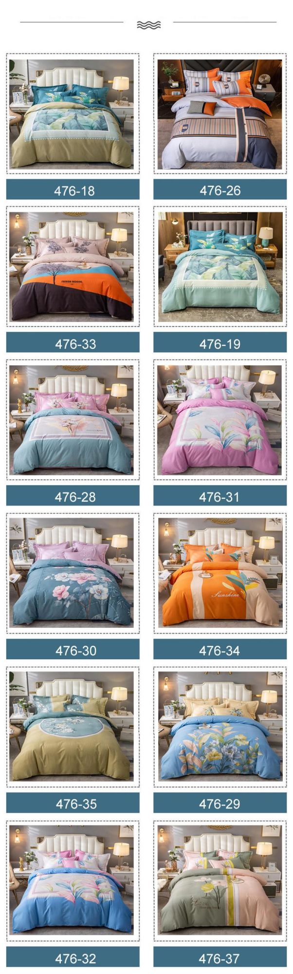 Home Decoration Good Quality Bedding Set Cotton Fabric Comfortable for 4PCS King Bed