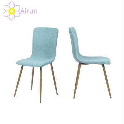 Popular Modern Indoor Fabric Restaurant Office Cafe Metal Tube Legs Dining Chair