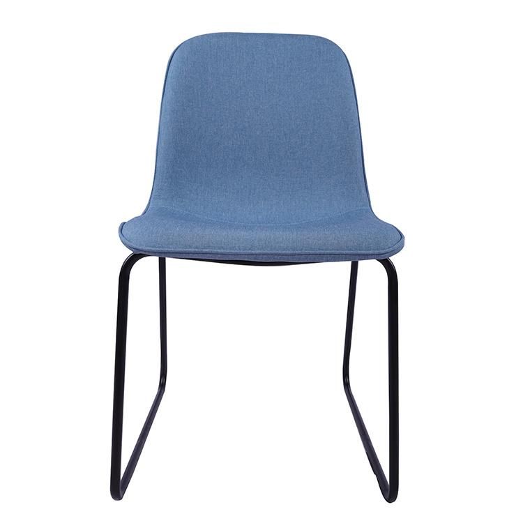 China Cheap Home Furniture Upholstery Fabric Blue Dining Restaurant Banquet Chair for Restaurant Dining