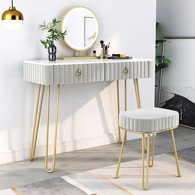 Design Bedroom Small Makeup Table Modern Simple Multifuntion Vanity MDF Drawer Dresser with Mirror Storage Dresser