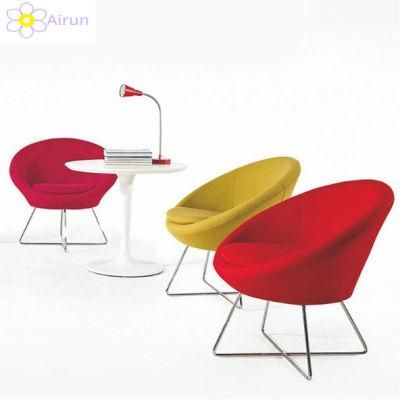 Popular Luxury Colorful Fabric Home Living Room Hotel Furniture Metal Legs Leisure Sofa Chair with Velvet Cushion